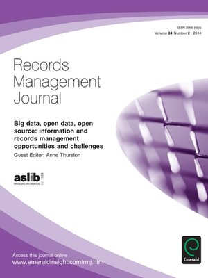 cover image of Records Management Journal, Volume 24, Issue 2